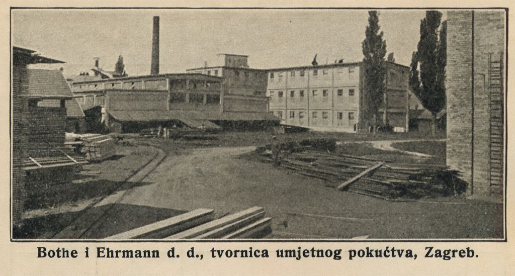 Savska cesta 1926. godine. Tvornica namještaja Bothe i Ehrmann na mjestu današnjeg kina SC